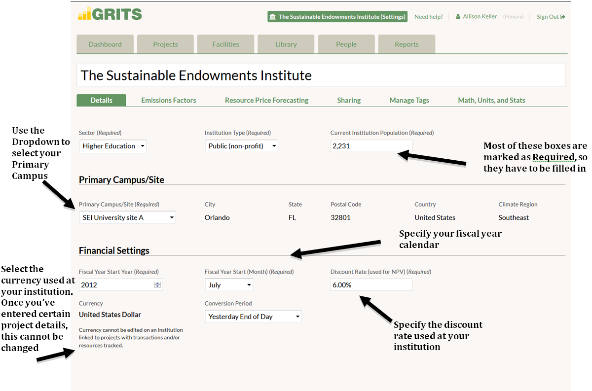 GRITS Sign-in Page